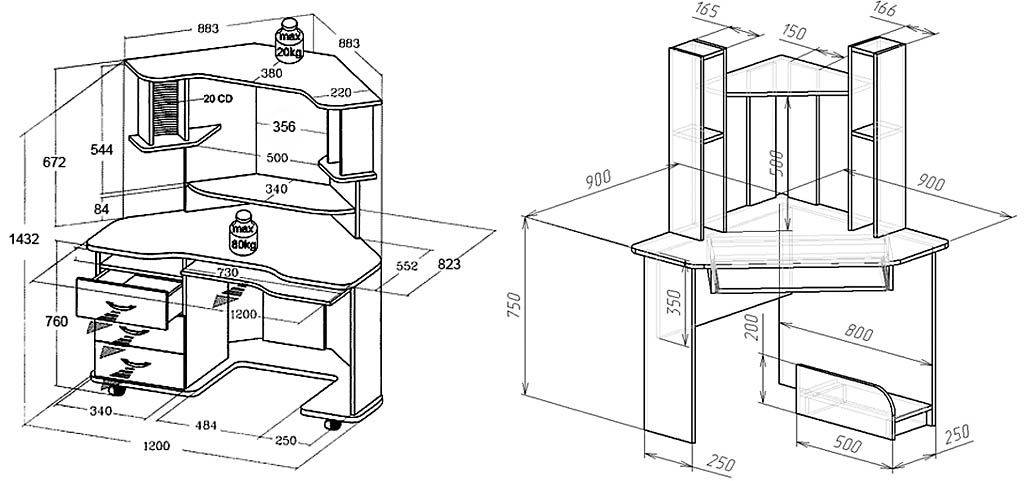 Стол компьютерный своими руками чертежи и схемы