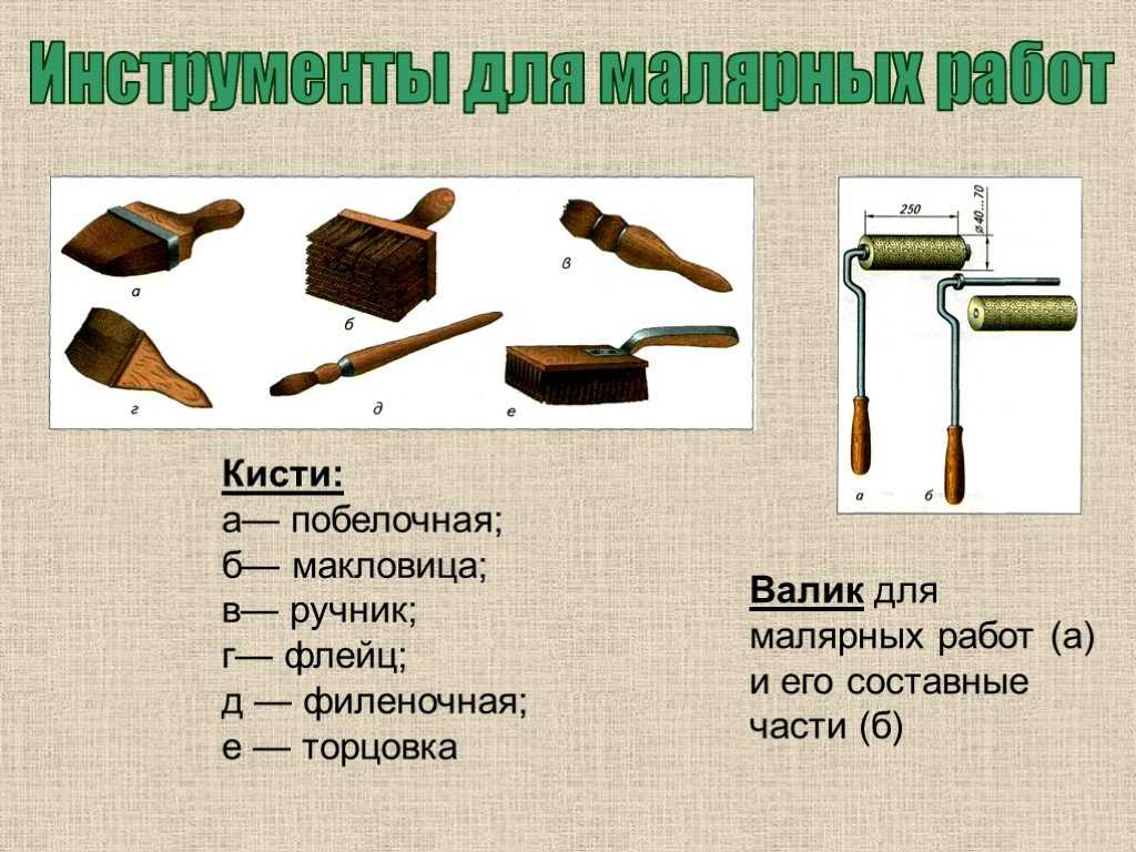 Кисть малярная, виды малярных кистей, специальные кисти