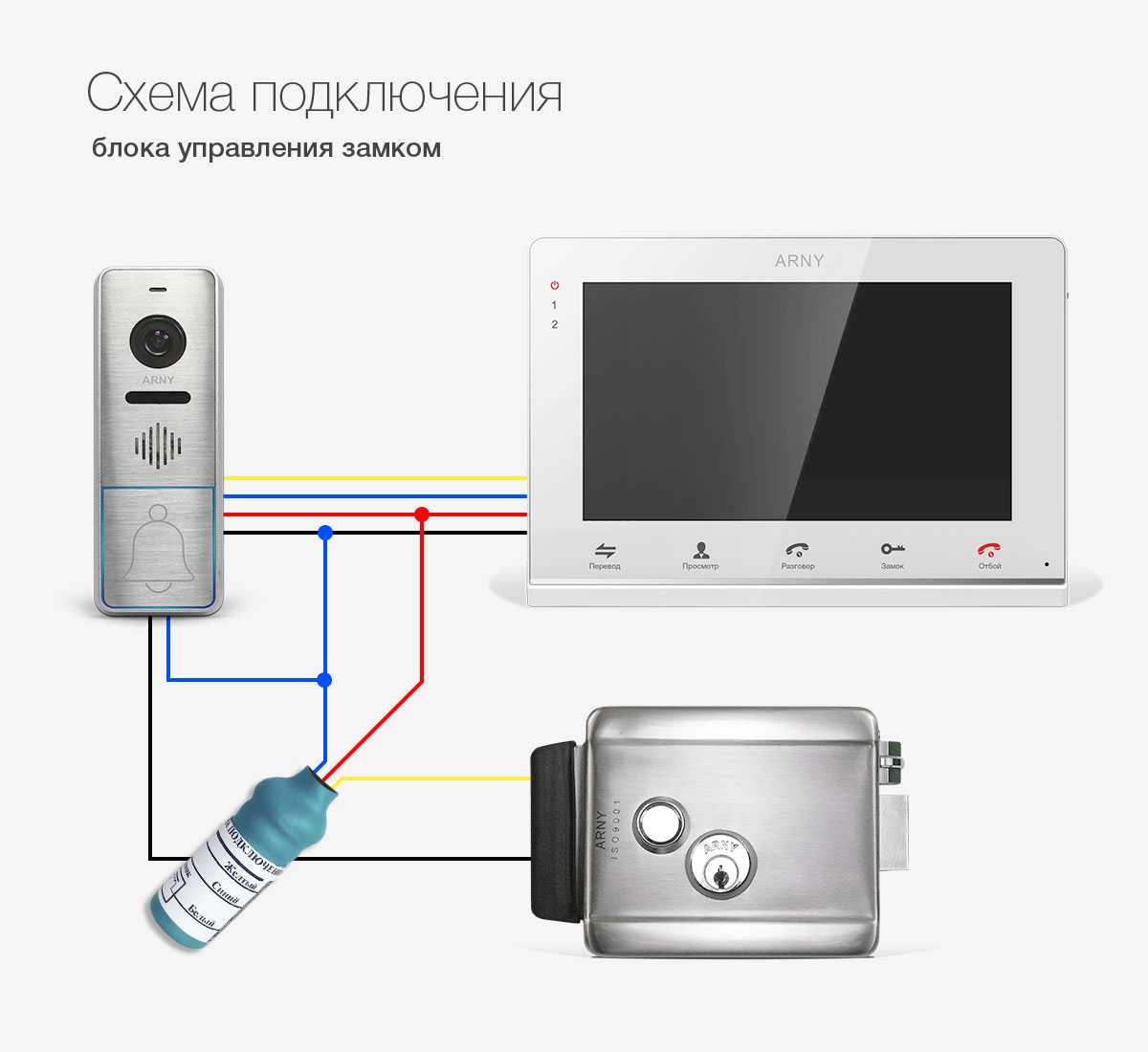 Схема видеодомофона в частном доме с электромеханическим замком