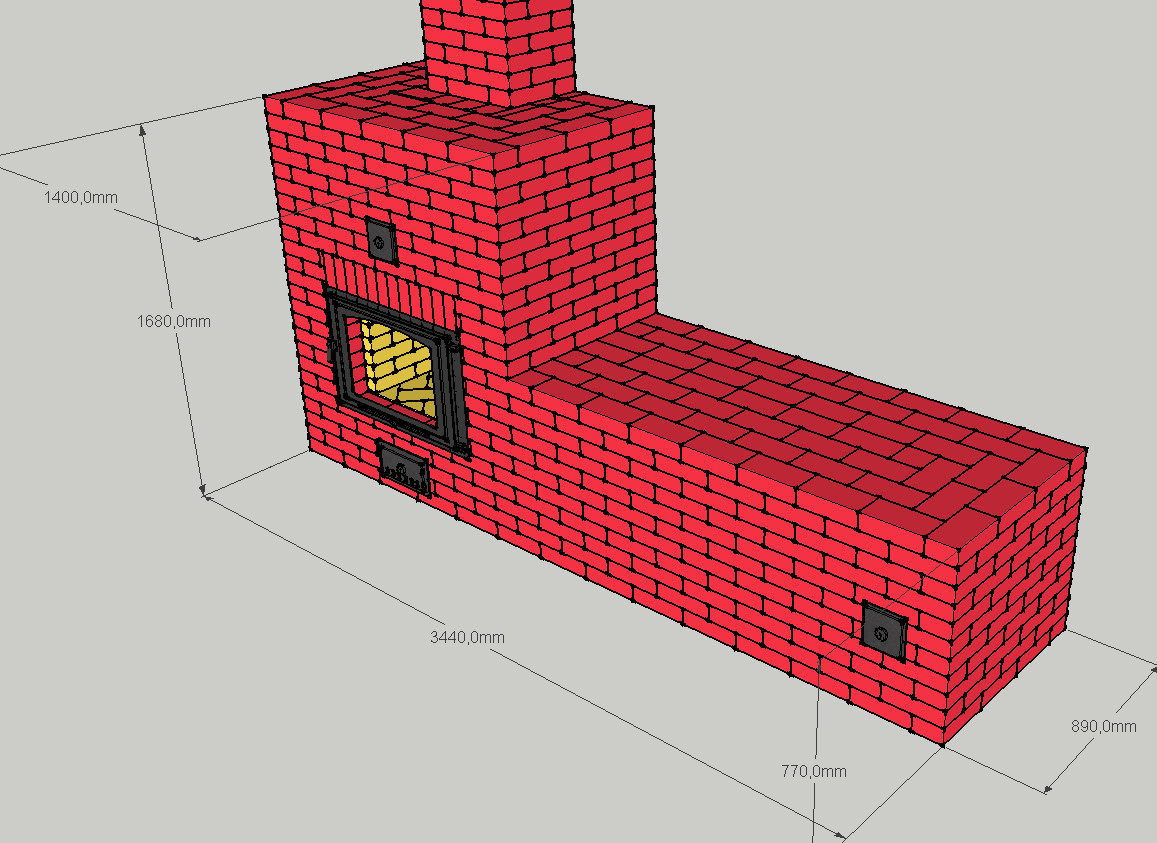 Проекты русской печи с лежанкой и плитой чертежи