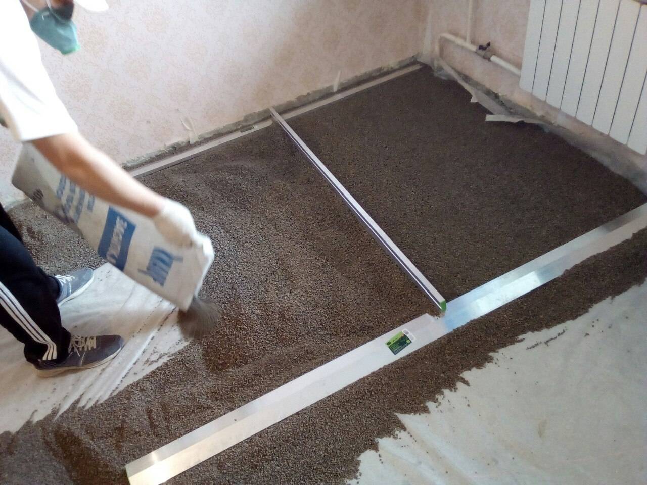 Сухая стяжка пола своими руками - пошаговое руководство + видео инструкция